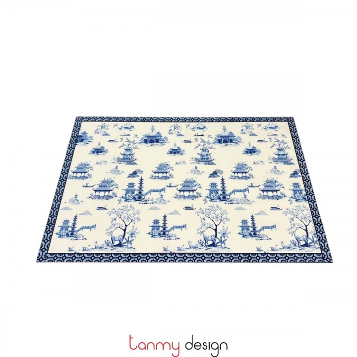 Rectangular placemat - Blue Temple 30x45cm